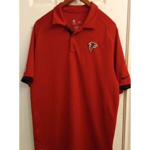 Nike Atlanta Falcons NFL Dri-FIT Polo Shirt Performance Red Black Size L